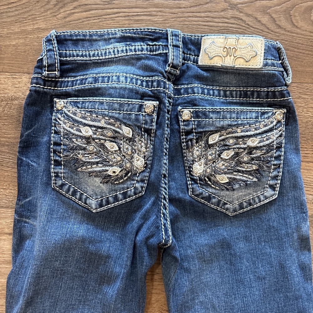 Miss Me Jeans Womens Size 25 Chloe Bootcut Embroidered Blue Denim Pants Wings